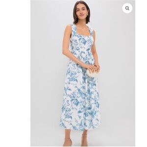Tuckernuck Blue and White Floral Midi Dress